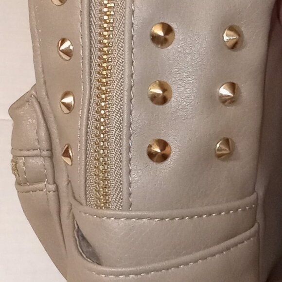 Bebe Mini Taupe Backpack w/ Gold Studs - Picture 7 of 9